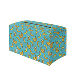 Turquoise Banana Pattern Print Leather Tissue Box Cover