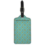 Turquoise Banana Pattern Print Luggage Tag