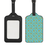 Turquoise Banana Pattern Print Luggage Tag