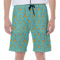 Turquoise Banana Pattern Print Men's Beach Shorts