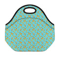 Turquoise Banana Pattern Print Neoprene Lunch Bag