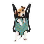Turquoise Banana Pattern Print Pet Carrier Backpack