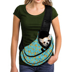 Turquoise Banana Pattern Print Pet Sling Carrier