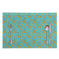 Turquoise Banana Pattern Print Placemat