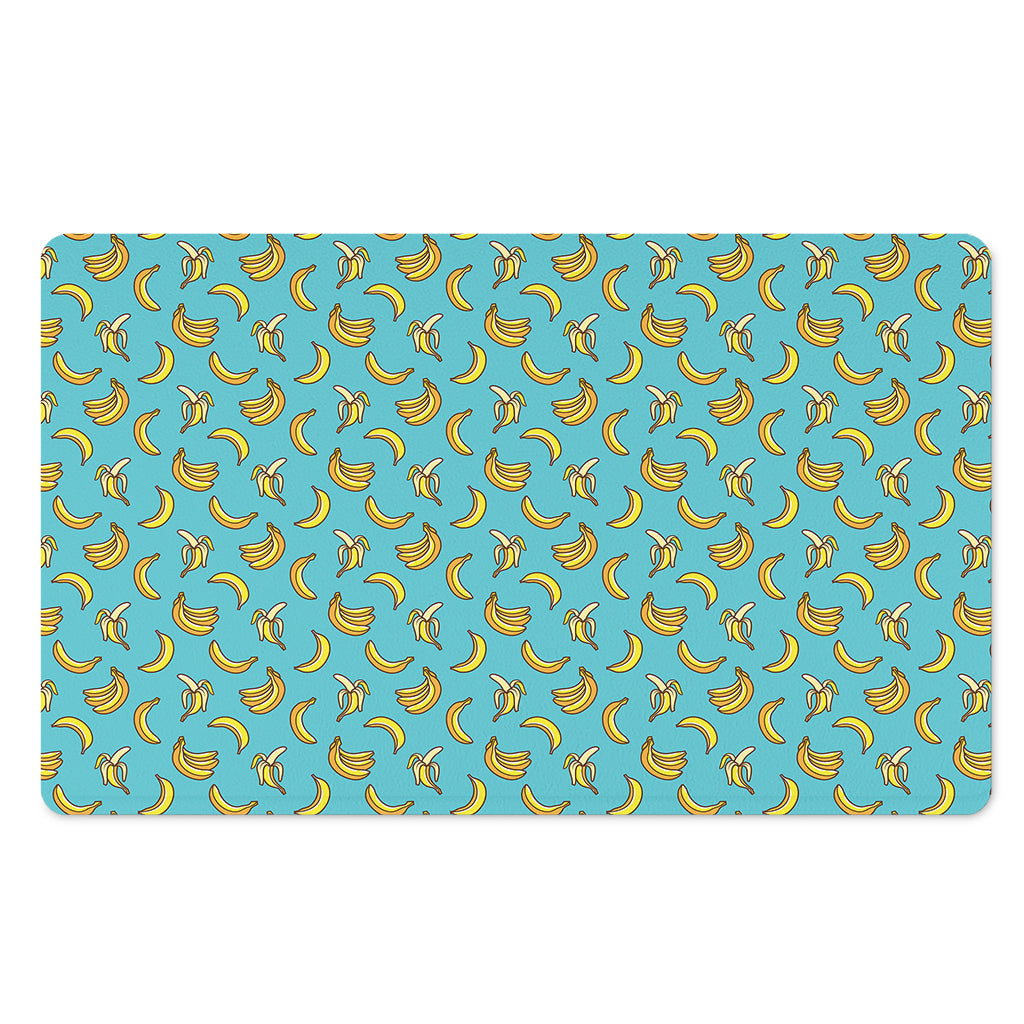 Turquoise Banana Pattern Print Polyester Doormat