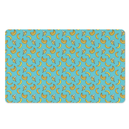Turquoise Banana Pattern Print Polyester Doormat
