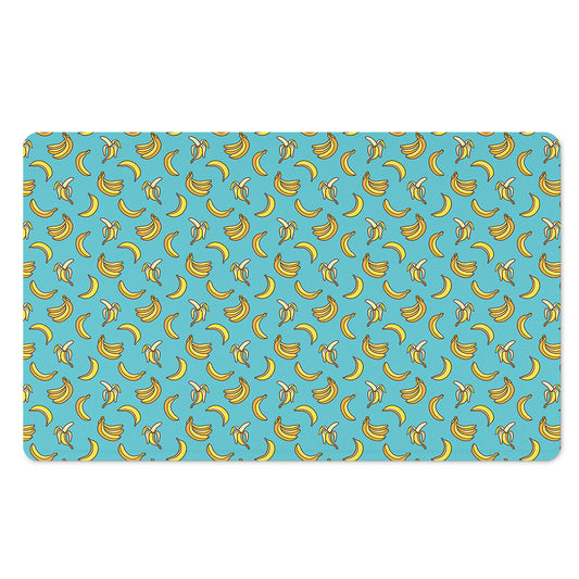 Turquoise Banana Pattern Print Polyester Doormat