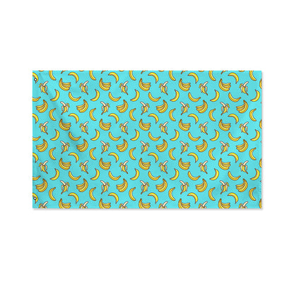Turquoise Banana Pattern Print Polyester Flag