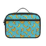 Turquoise Banana Pattern Print Portable Lunch Bag