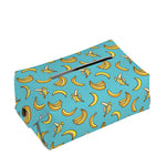 Turquoise Banana Pattern Print Rectangle Tissue Box Cover