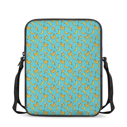 Turquoise Banana Pattern Print Rectangular Crossbody Bag