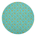 Turquoise Banana Pattern Print Round Blanket
