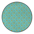Turquoise Banana Pattern Print Round Floor Mat