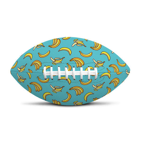Turquoise Banana Pattern Print Rugby Ball