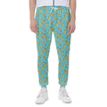 Turquoise Banana Pattern Print Joggers