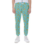Turquoise Banana Pattern Print Scuba Joggers