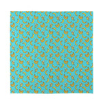 Turquoise Banana Pattern Print Silk Bandana