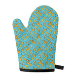 Turquoise Banana Pattern Print Single Oven Mitt