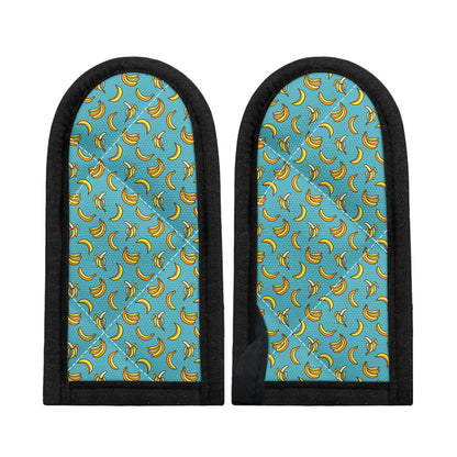 Turquoise Banana Pattern Print Skillet Handle Cover