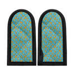 Turquoise Banana Pattern Print Skillet Handle Cover