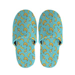Turquoise Banana Pattern Print Slippers