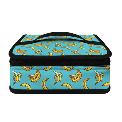 Turquoise Banana Pattern Print Small Lunch Bag