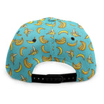Turquoise Banana Pattern Print Snapback Cap
