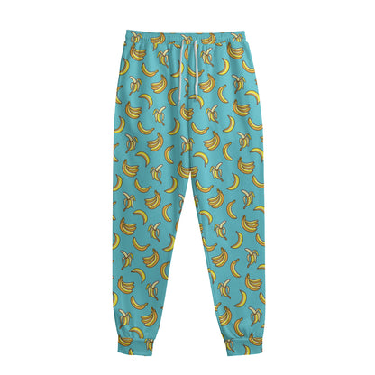 Turquoise Banana Pattern Print Sweatpants