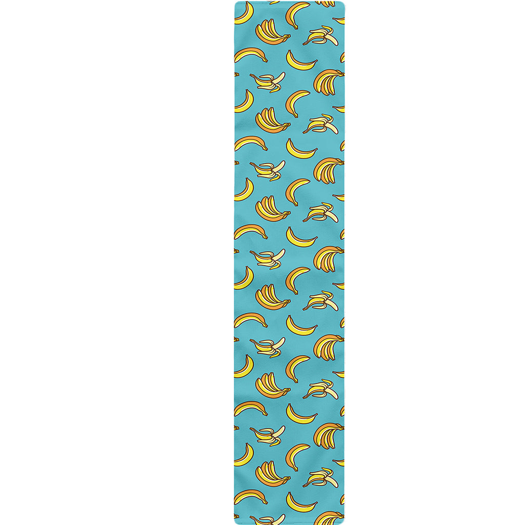 Turquoise Banana Pattern Print Table Runner