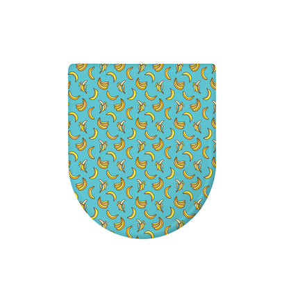 Turquoise Banana Pattern Print Toilet Lid Cover