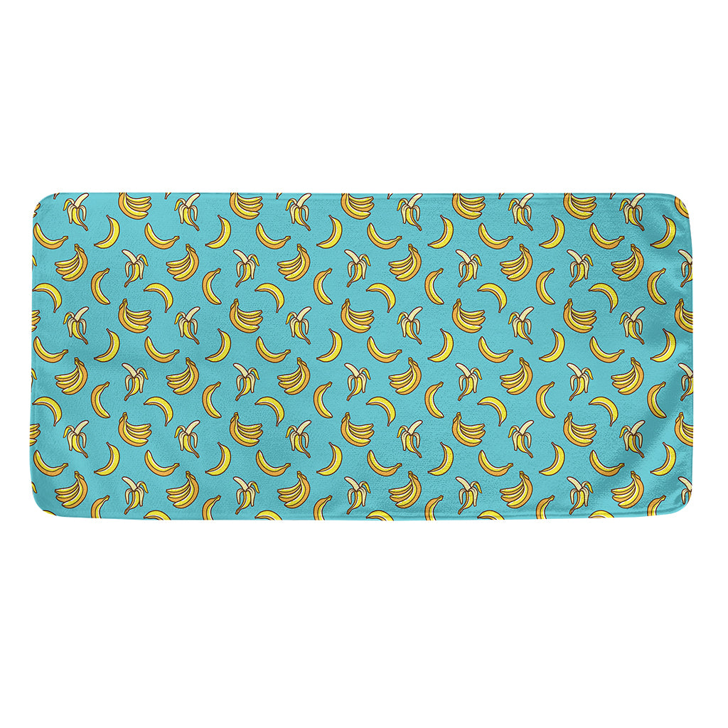 Turquoise Banana Pattern Print Towel