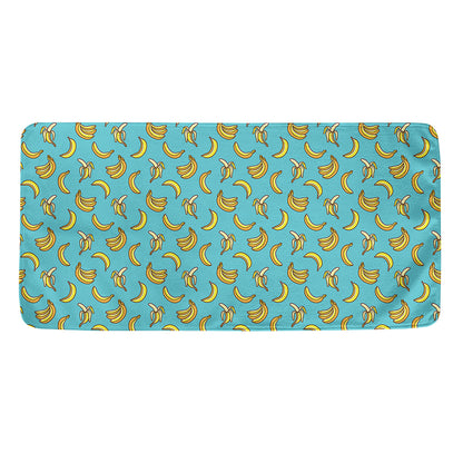 Turquoise Banana Pattern Print Towel