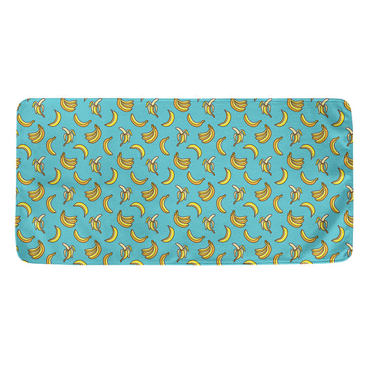 Turquoise Banana Pattern Print Towel