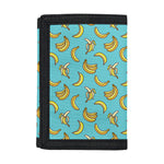 Turquoise Banana Pattern Print Trifold Wallet