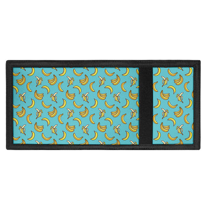 Turquoise Banana Pattern Print Trifold Wallet