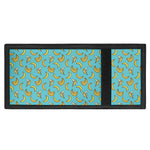 Turquoise Banana Pattern Print Trifold Wallet