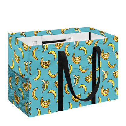 Turquoise Banana Pattern Print Utility Tote Bag