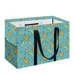 Turquoise Banana Pattern Print Utility Tote Bag
