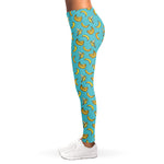 Turquoise Banana Pattern Print Women's Leggings