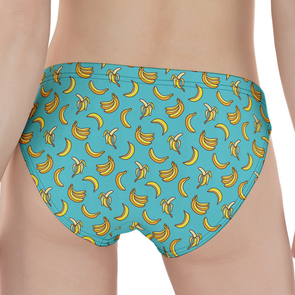 Turquoise Banana Pattern Print Women's Panties