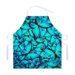 Turquoise Butterfly Pattern Print Adjustable Apron