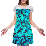 Turquoise Butterfly Pattern Print Adjustable Apron