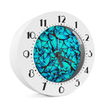 Turquoise Butterfly Pattern Print Alarm Clock