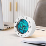 Turquoise Butterfly Pattern Print Alarm Clock