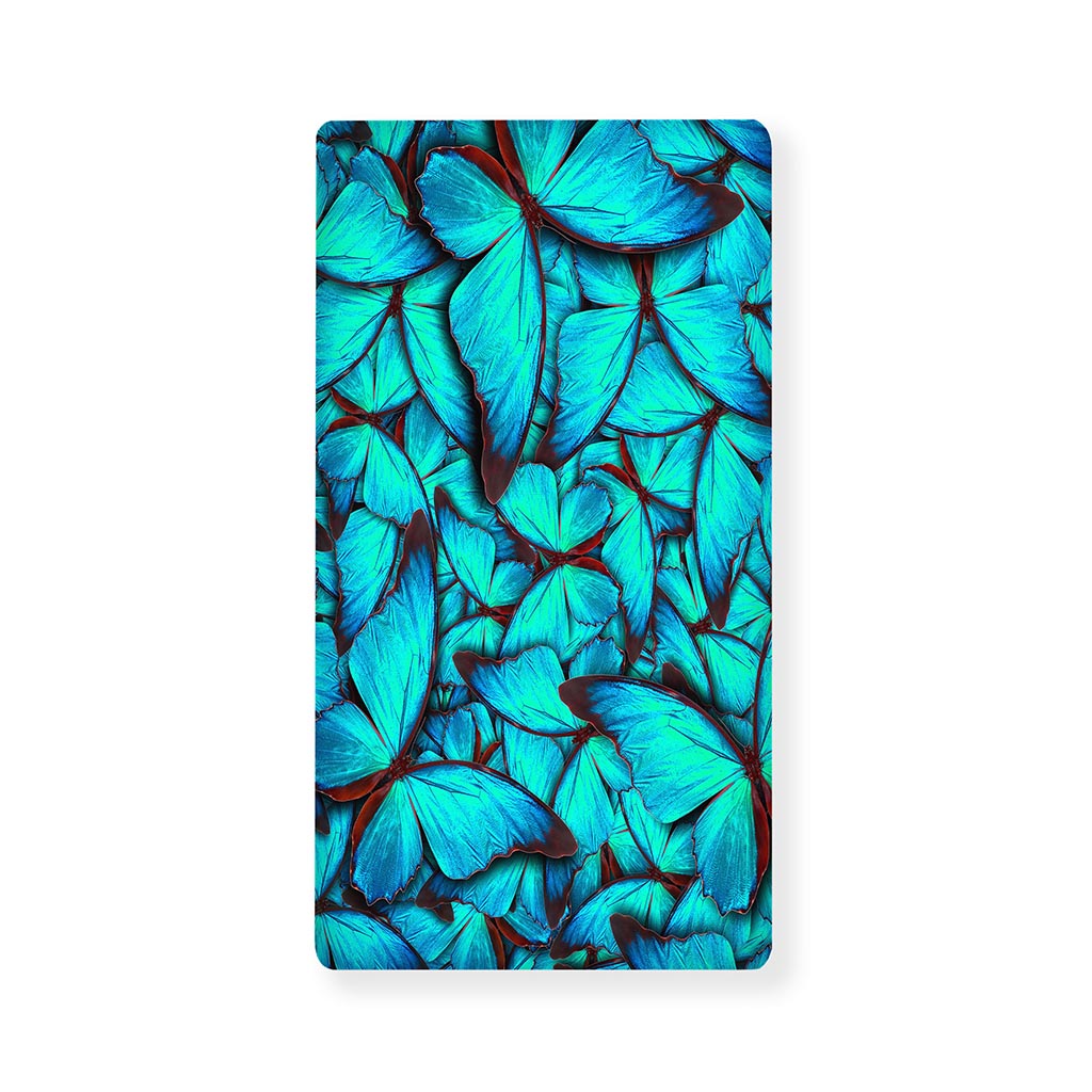 Turquoise Butterfly Pattern Print Baby Crib Sheet