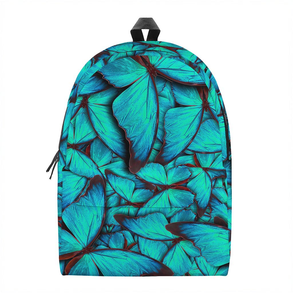 Turquoise Butterfly Pattern Print Backpack