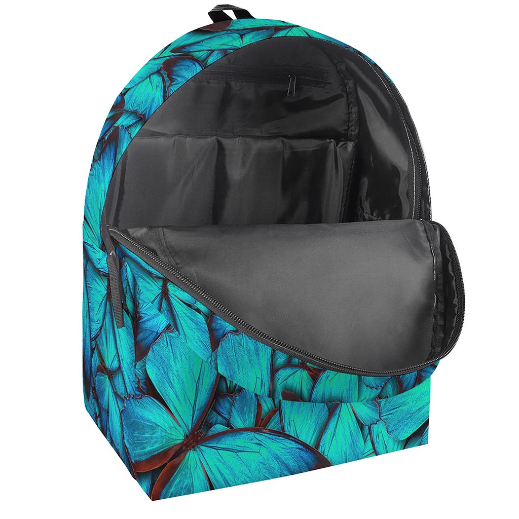 Turquoise Butterfly Pattern Print Backpack