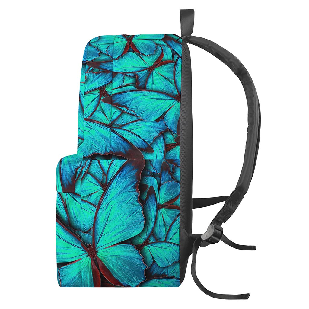 Turquoise Butterfly Pattern Print Backpack