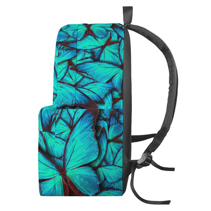 Turquoise Butterfly Pattern Print Backpack
