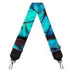 Turquoise Butterfly Pattern Print Bag Strap